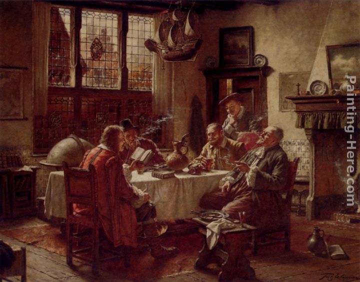 A Literary Gathering painting - Fritz Wagner A Literary Gathering art painting